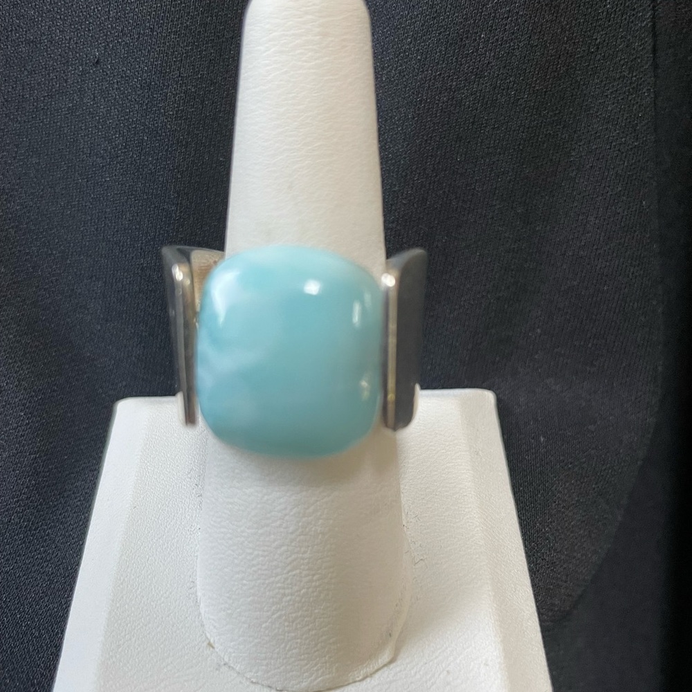 Sterling Silver Flip stone Larimar ring